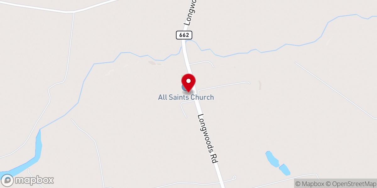 Map showing location of All Saints Church