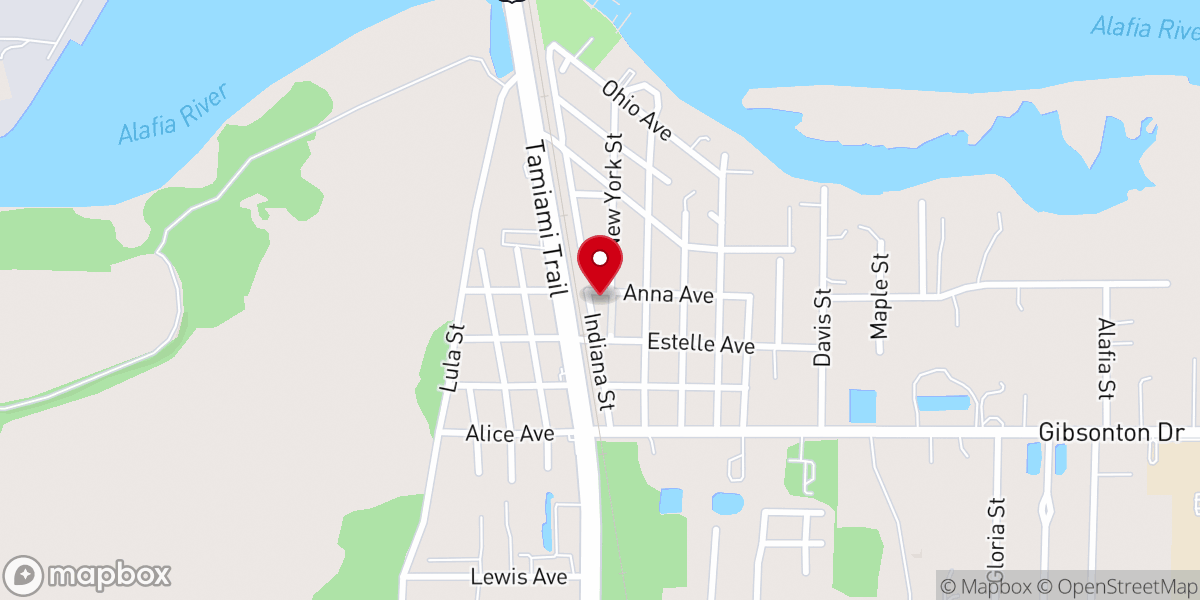 Map showing location of First Baptist Church