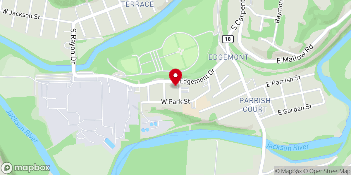 Map showing location of Edgemont Presbyterian Church