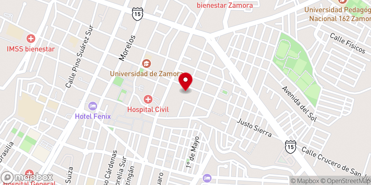 Map showing location of Santuario Diocesano de Nuestra Señora de Guadalupe