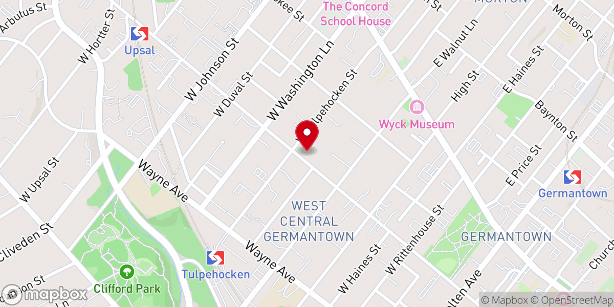 Map showing location of Germantown Community Presbyterian Church