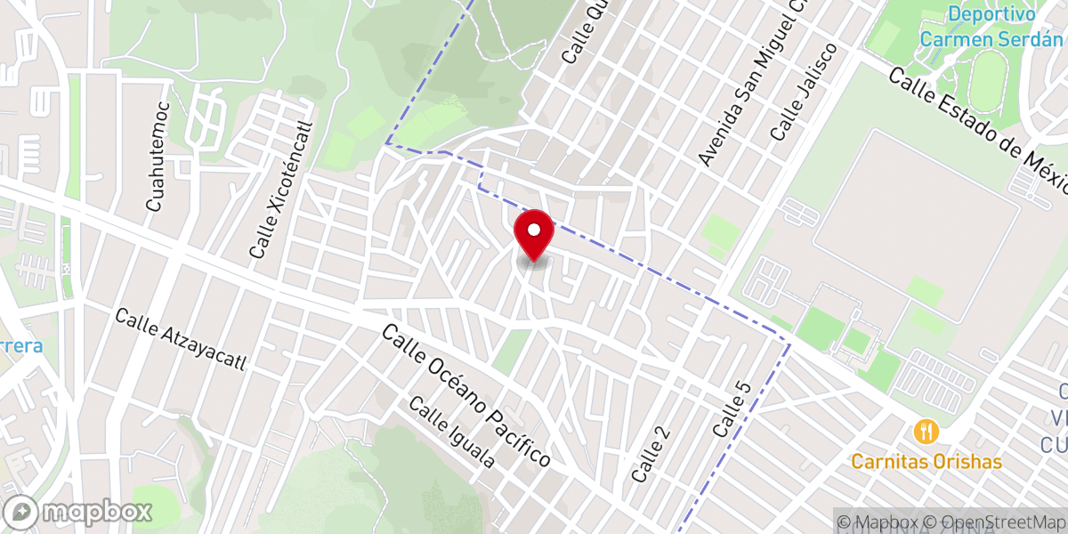 Map showing location of Templo Monte Sinai