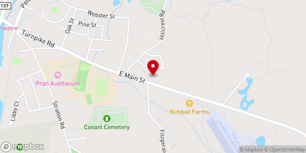 Map showing location of Jaffrey Bible Church