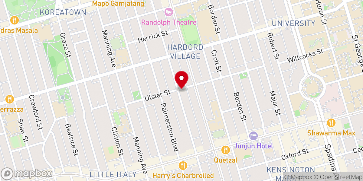 Map showing location of Shaarei Tzedec Congregation- The Markham Street Shul