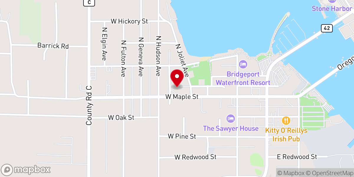 Map showing location of Bay View Lutheran Church ELCA
