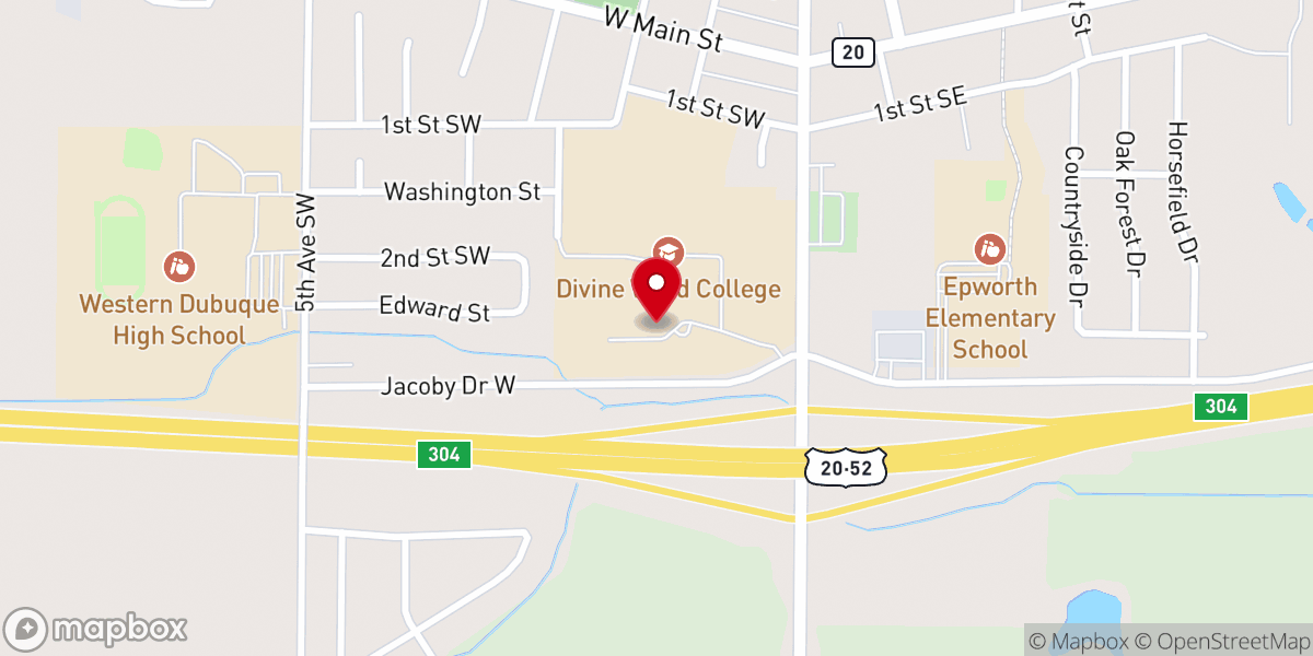 Map showing location of Divine Word Seminary