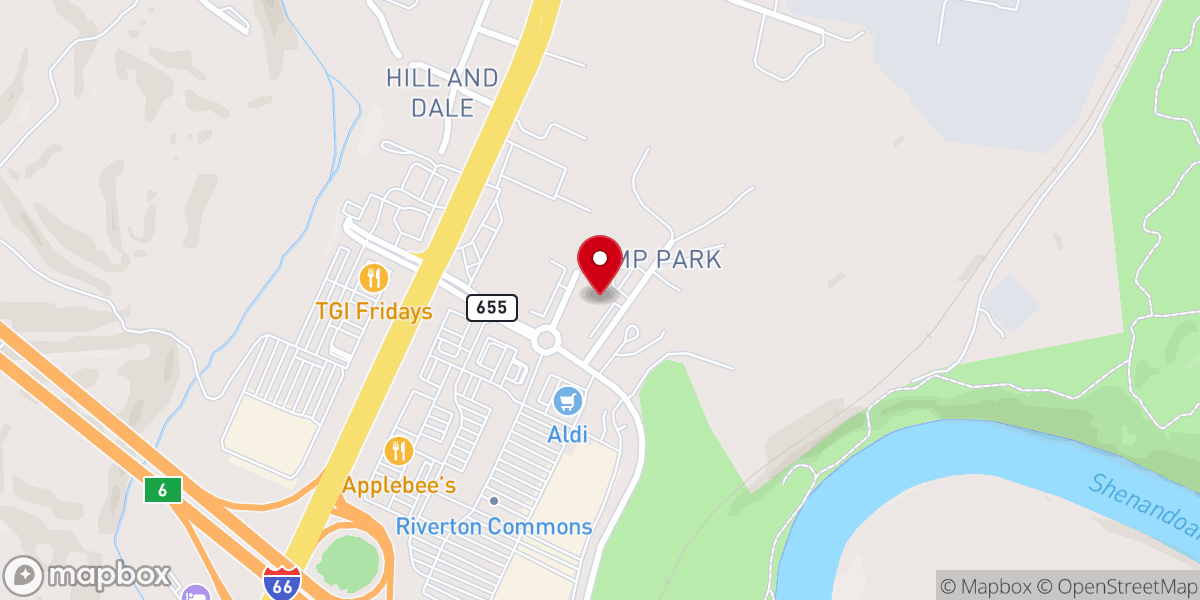 Map showing location of Hope Free Will Baptist Church