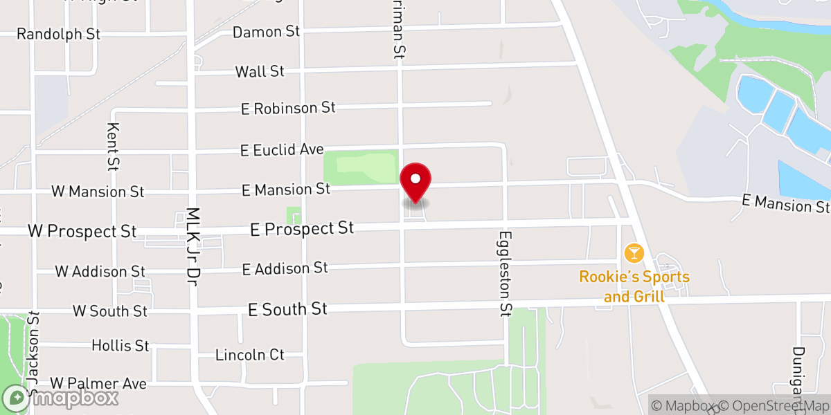 Map showing location of Second Missionary Baptist Church