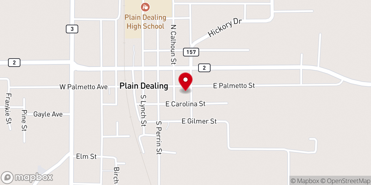 Map showing location of Plain Dealing