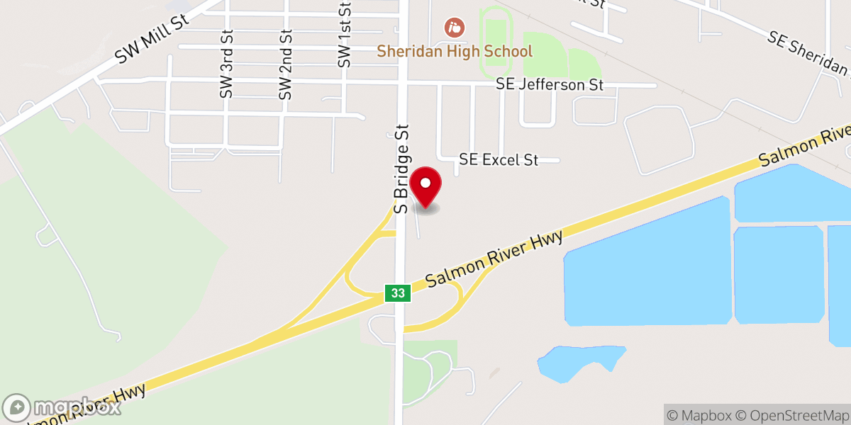 Map showing location of Sheridan Church of the Nazarene