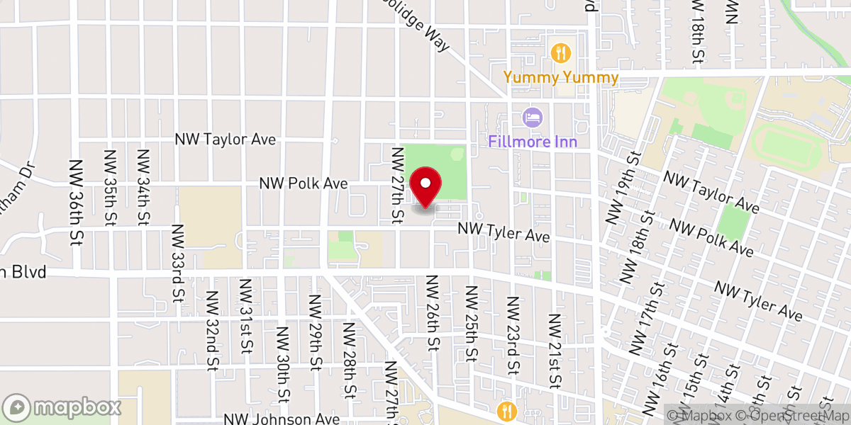 Map showing location of Valley Springs Church