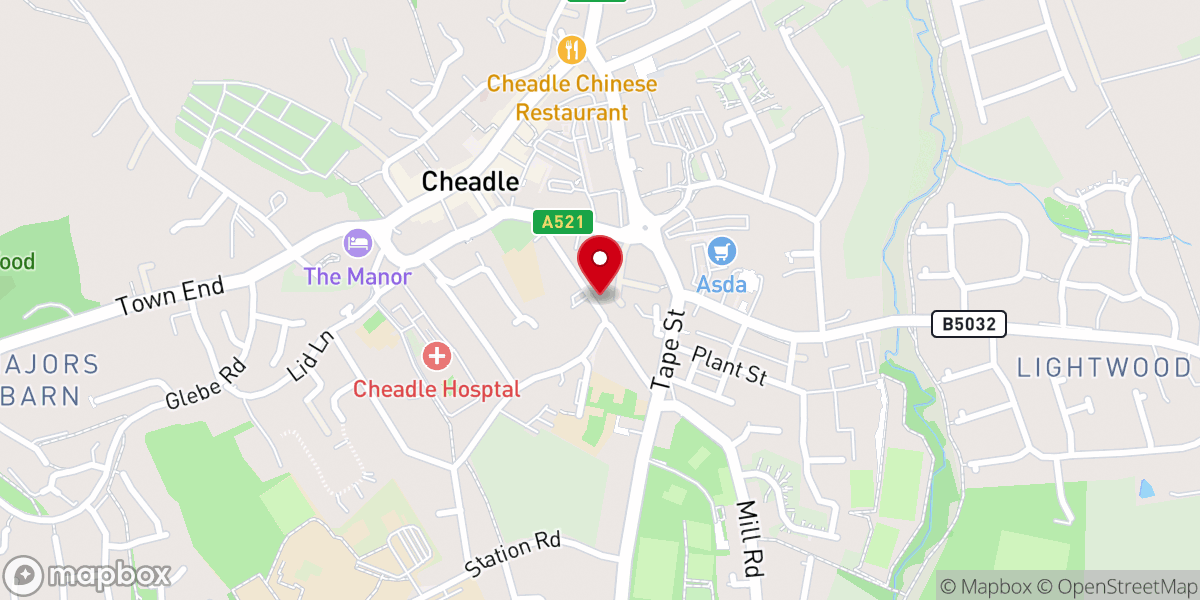 Map showing location of Staffordshire Moorlands Methodist Circuit