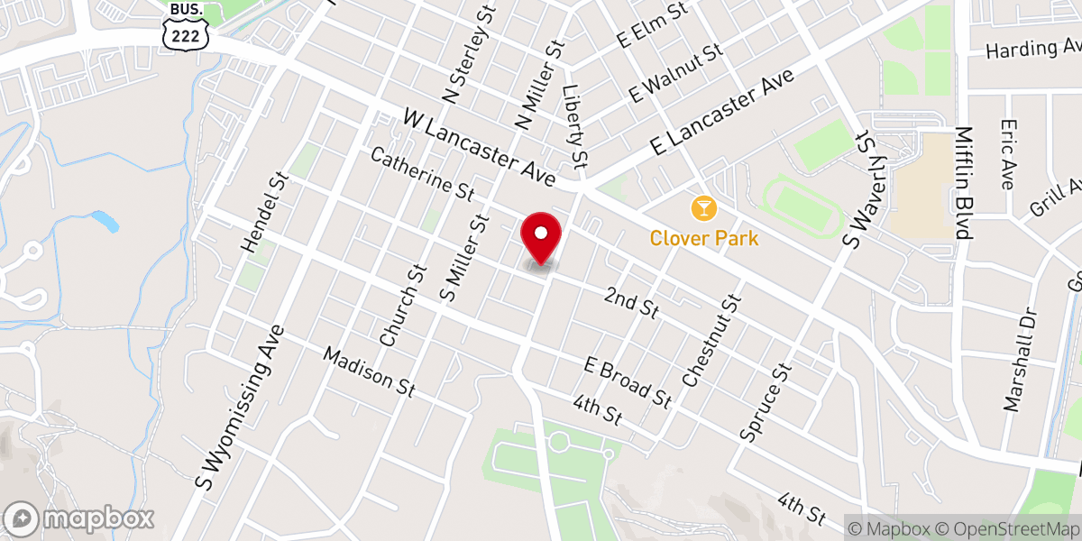 Map showing location of Shillington Assembly of God