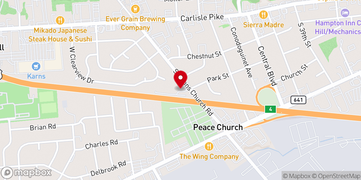 Map showing location of Rehoboth Church of God