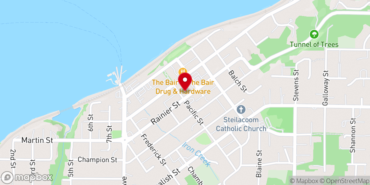 Map showing location of Steilacoom Community Church