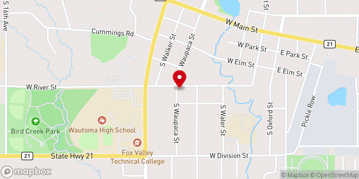 Map showing location of Wautoma (English) Seventh-Day Adventist Church