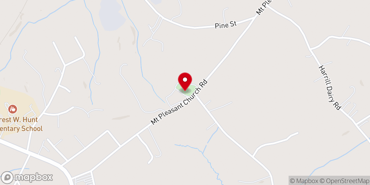 Map showing location of Mt Pleasant Baptist Church