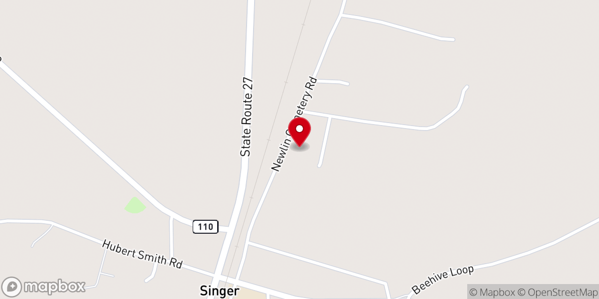 Map showing location of Beauregard Parish Fire Protection District #1 Main Office