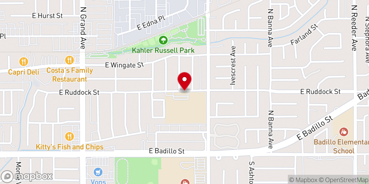 Map showing location of cbf covina