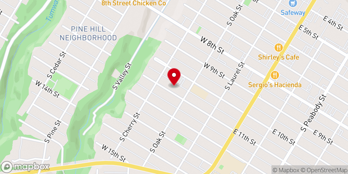 Map showing location of Queen of Angels Catholic Church