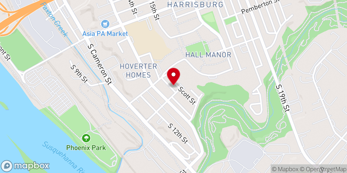Map showing location of Mt Olive Baptist Church