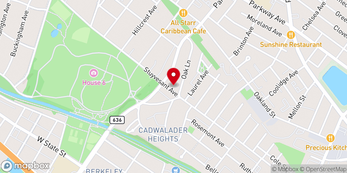 Map showing location of Cadwalader-Asbury United Methodist Church