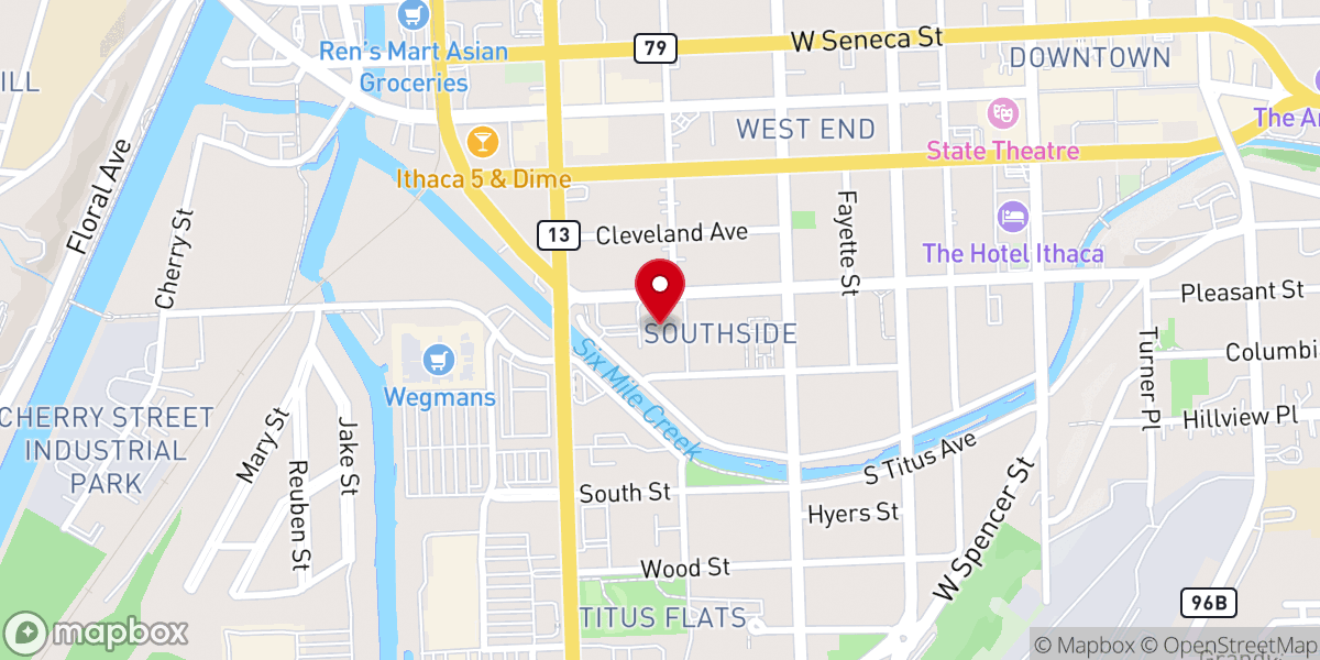 Map showing location of His Tabernacle - Ithaca Campus