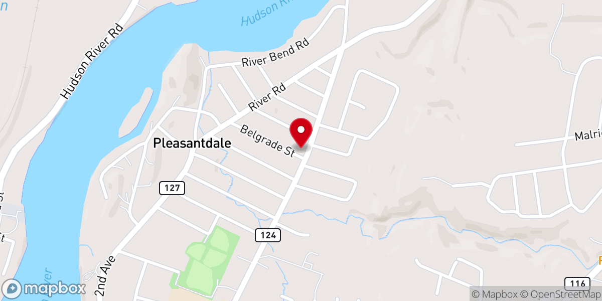 Map showing location of Pleasantville Covenant Church