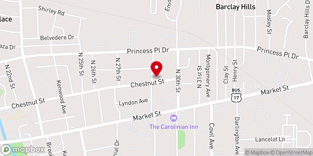 Map showing location of First Pentecostal Holiness Church