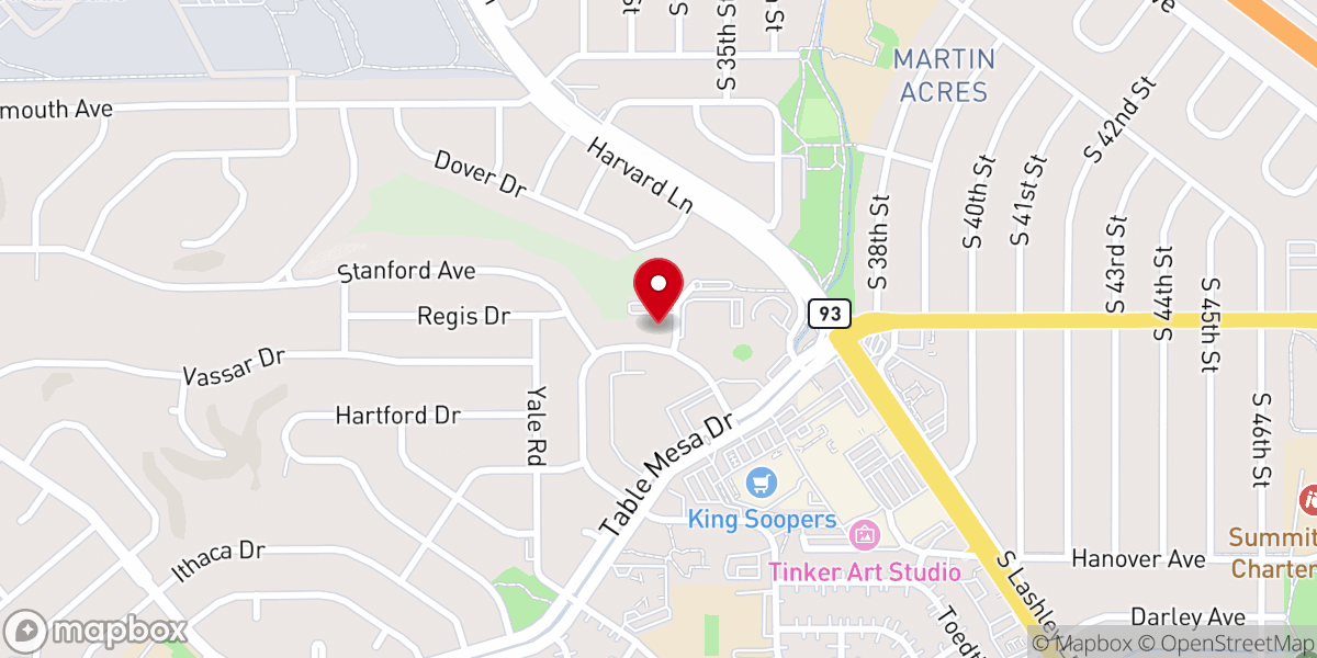 Map showing location of Mount Calvary Lutheran Church