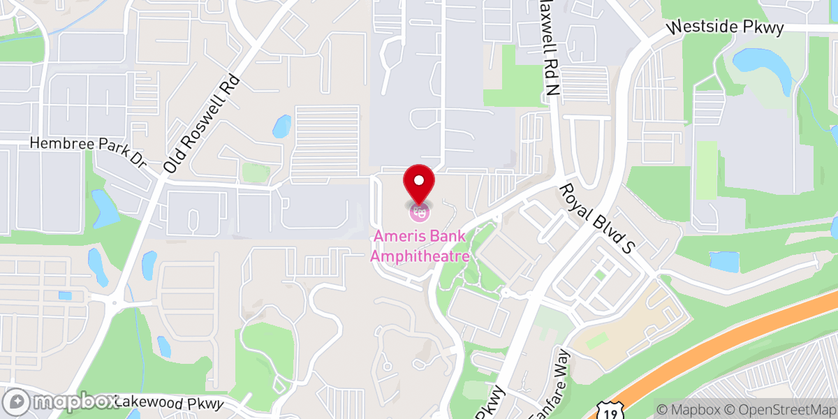 Map showing location of Ameris Bank Amphitheatre