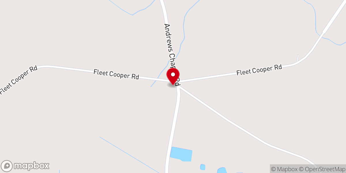 Map showing location of Andrews Chapel