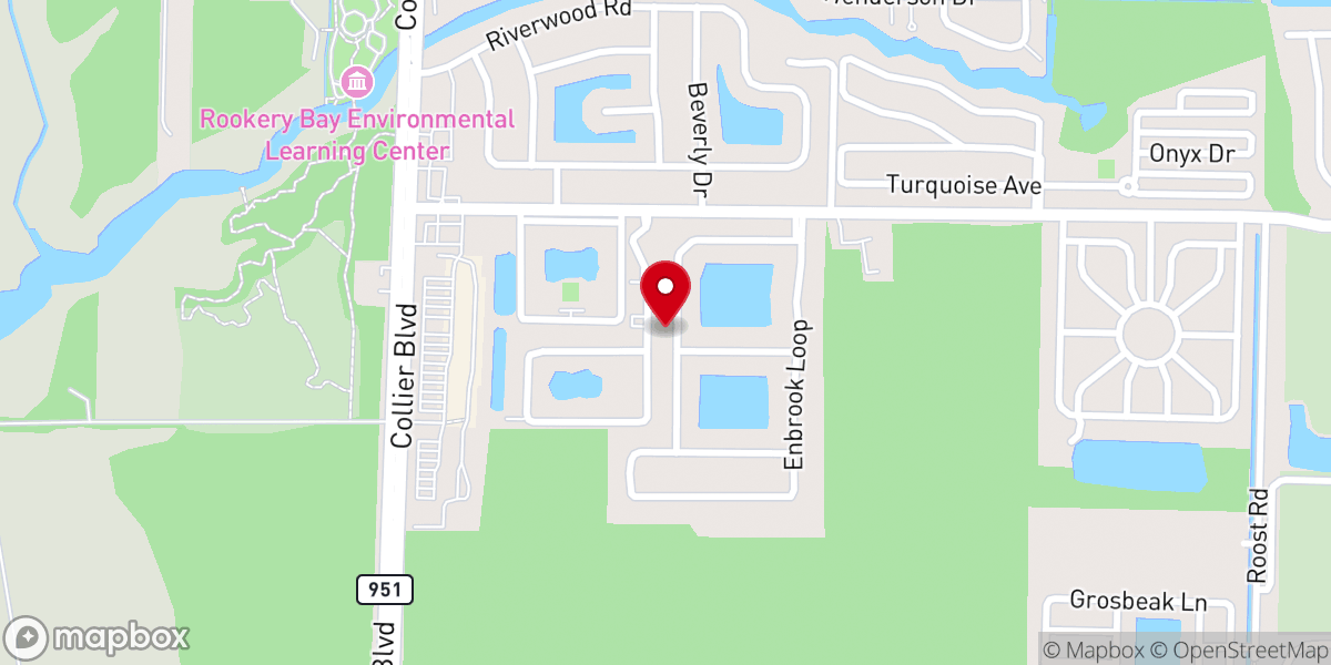 Map showing location of Coastal Pointe Wedding Officiant. Serving Marco Island, Naples and surrounding area of SW Florida