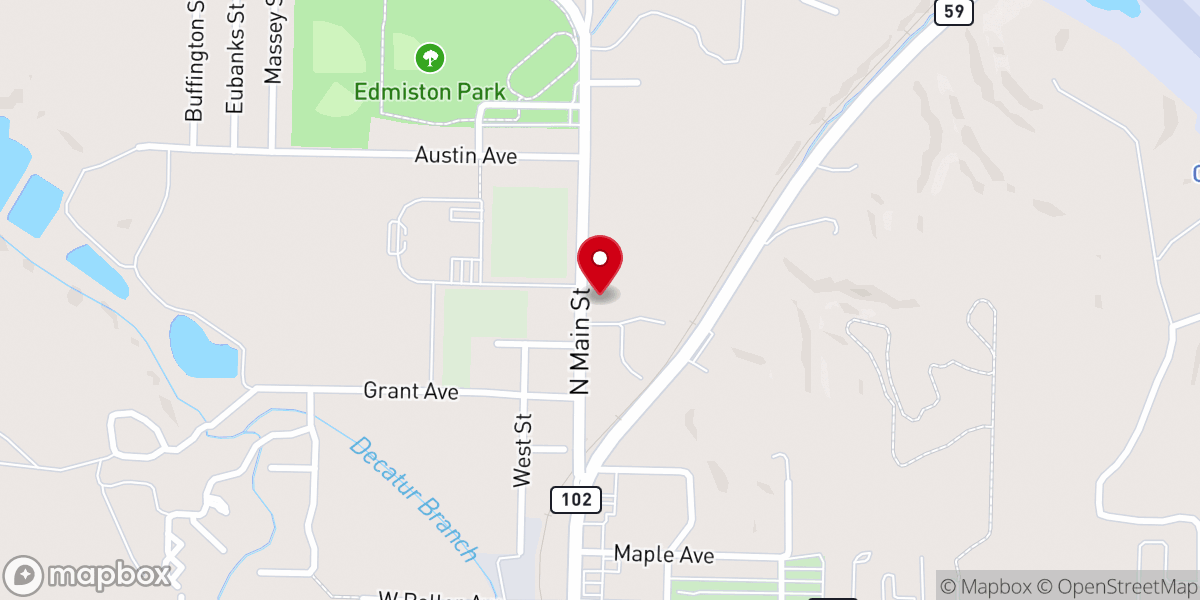 Map showing location of Arkansas Hmong Baptist Church