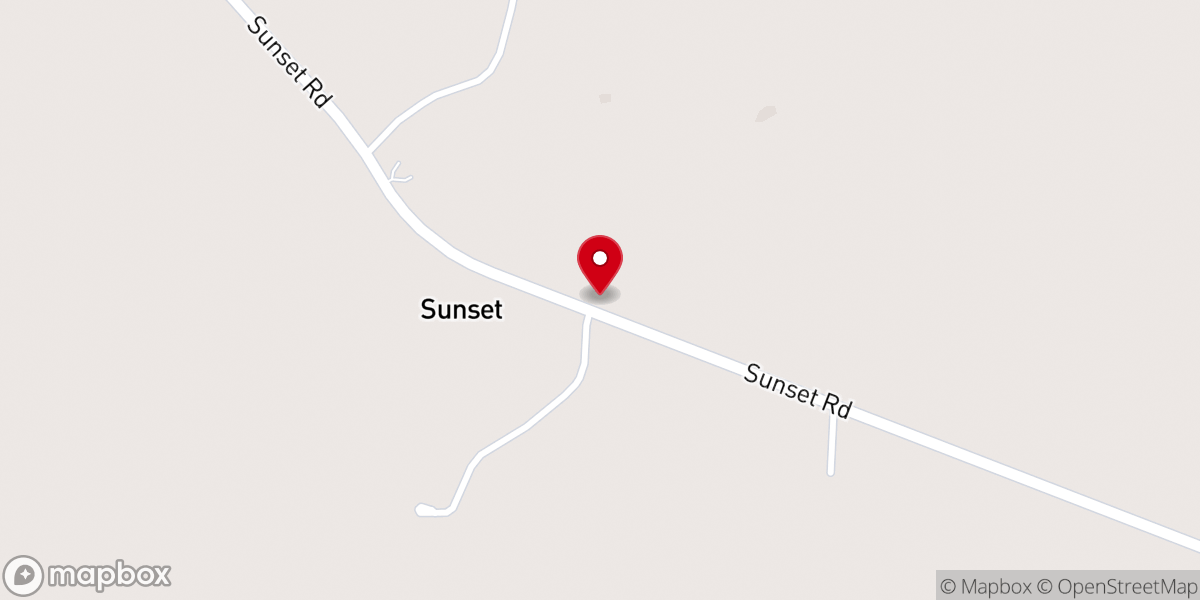 Map showing location of Sunset Baptist Church