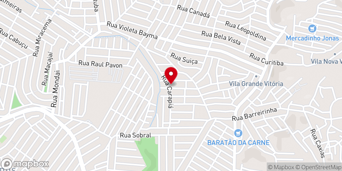 Map showing location of Primeira Igreja Batista Novo Reino