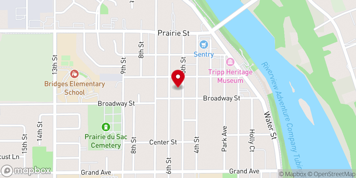 Map showing location of First Presbyterian Church