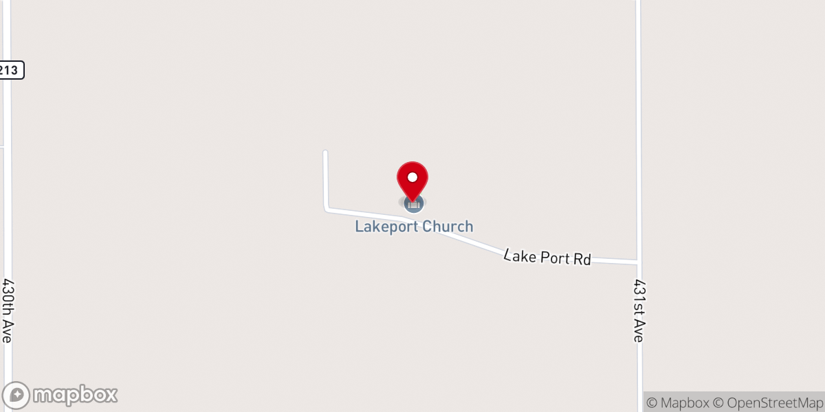 Map showing location of Lakeport Church