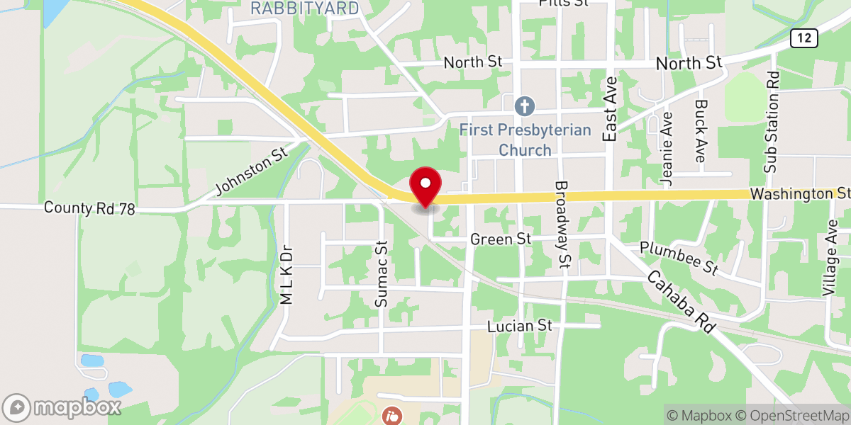 Map showing location of Quinn African Methodist Episcopal Chapel
