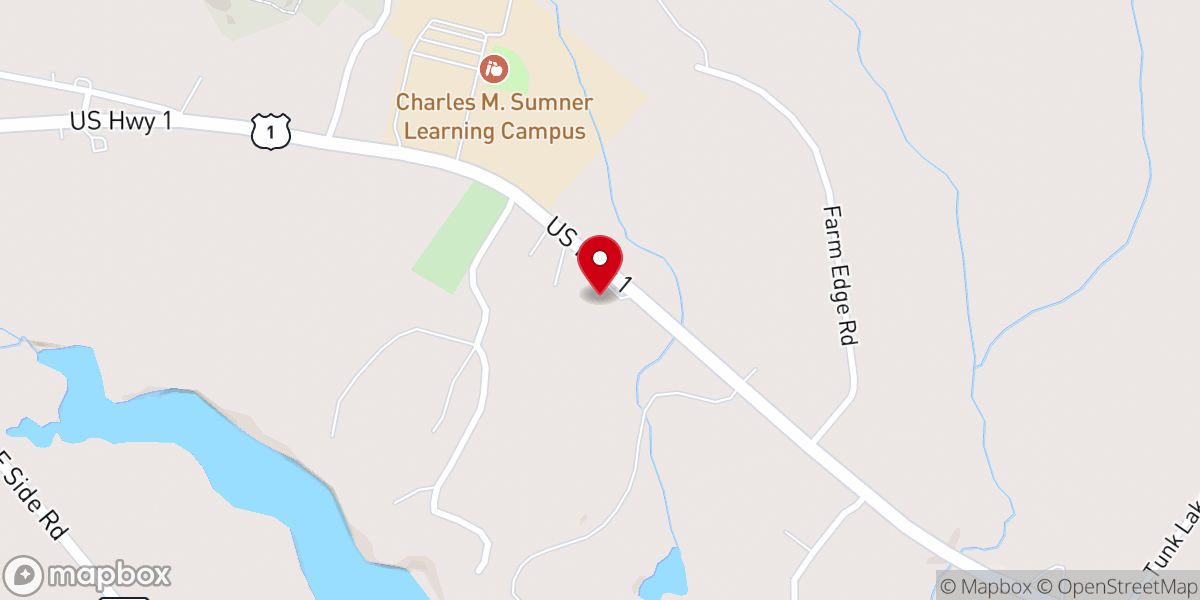 Map showing location of Charleston Church Downeast