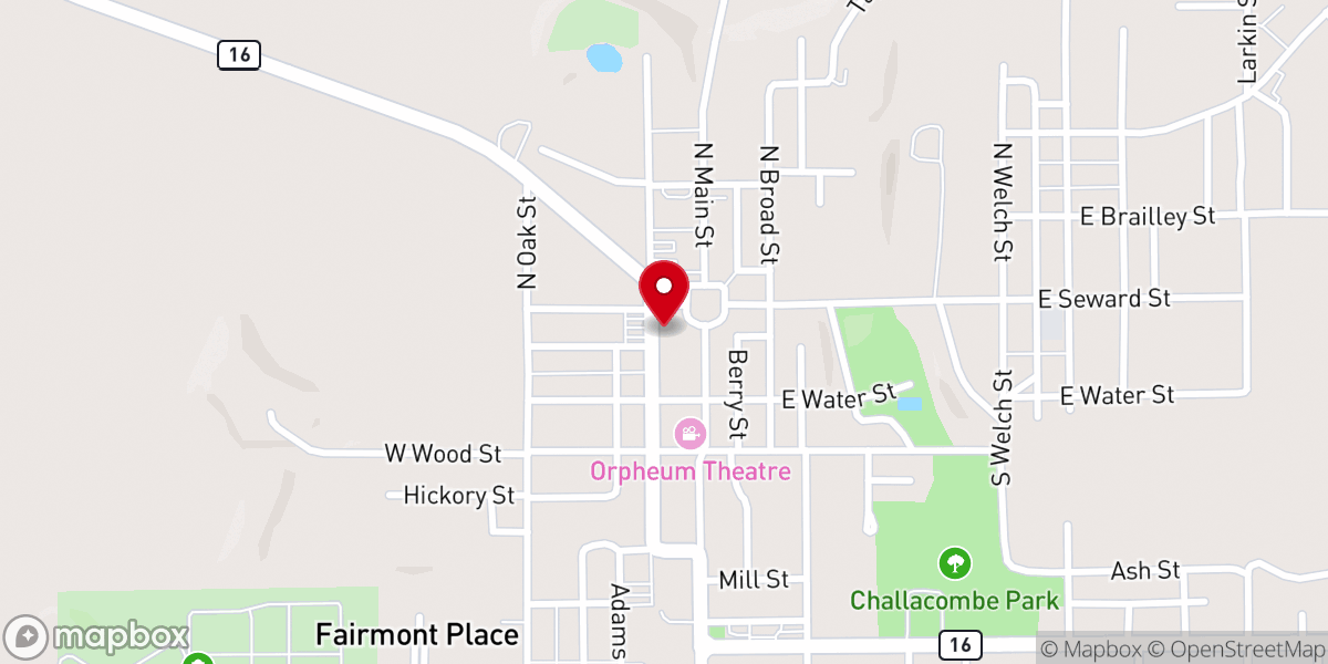 Map showing location of Harvest Outreach Center