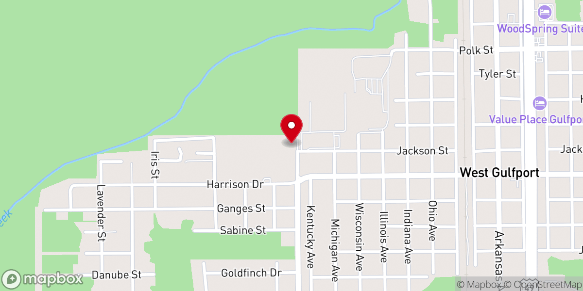Map showing location of Ebenezer Missionary Baptist Church