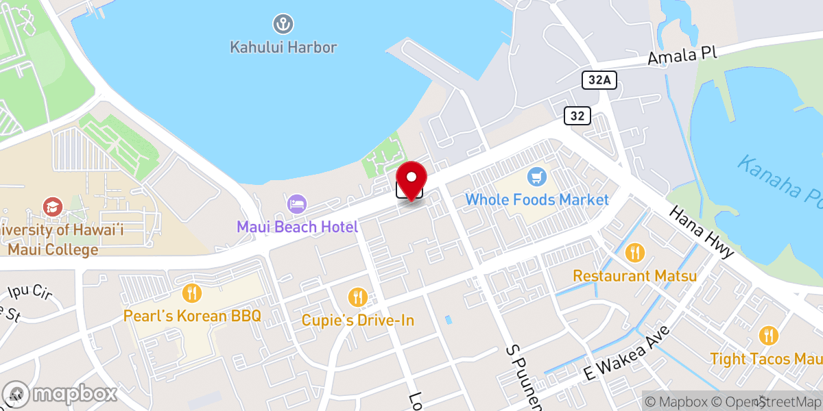 Map showing location of Maui Sunday Market