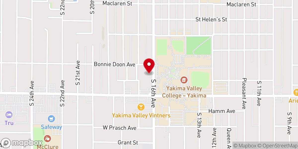 Map showing location of Washington Yakima Mission Office