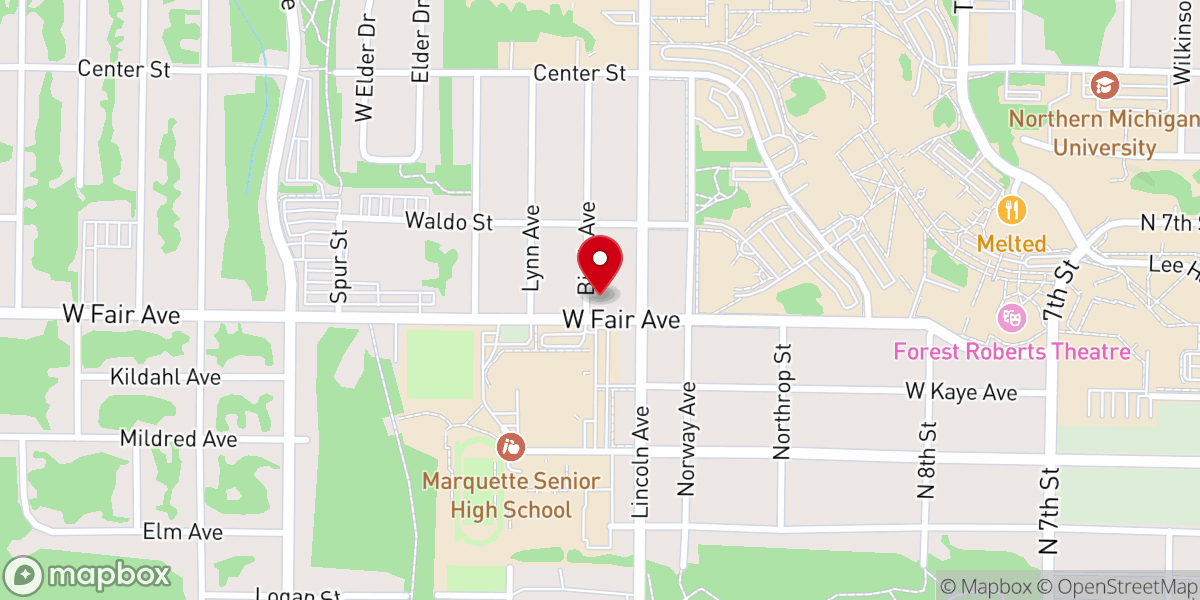 Map showing location of Marquette Church of Christ
