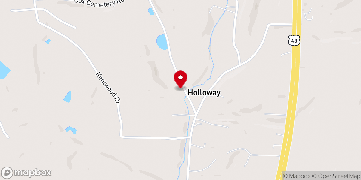 Map showing location of Harrison Chapel United Methodist Church