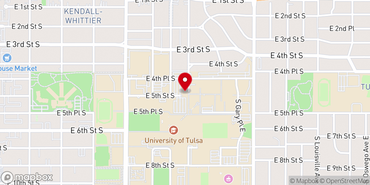 Map showing location of TU Wesley Foundation