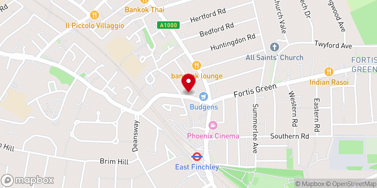 Map showing location of North London Jamatkhana