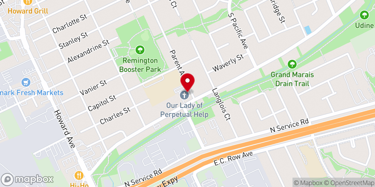 Map showing location of Our Lady of Perpetual Help