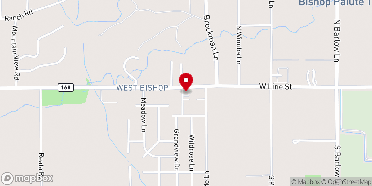 Map showing location of First Church of Christ, Scientist, Bishop, CA